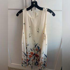 Cream babydoll dress with floral design size S